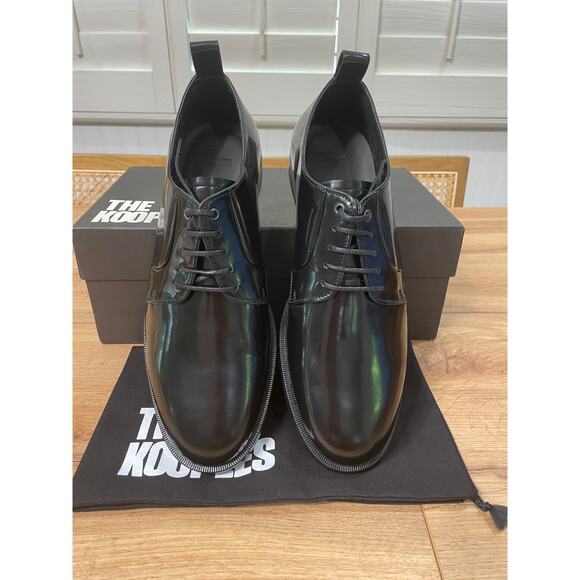 The Kooples Men's Leather Derbies Dress Shoes Black Leather Size 9 US 43 FR NIB - Picture 4 of 13